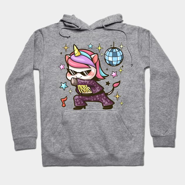 Unicorn Dancing Disco Hoodie by Mako Design 